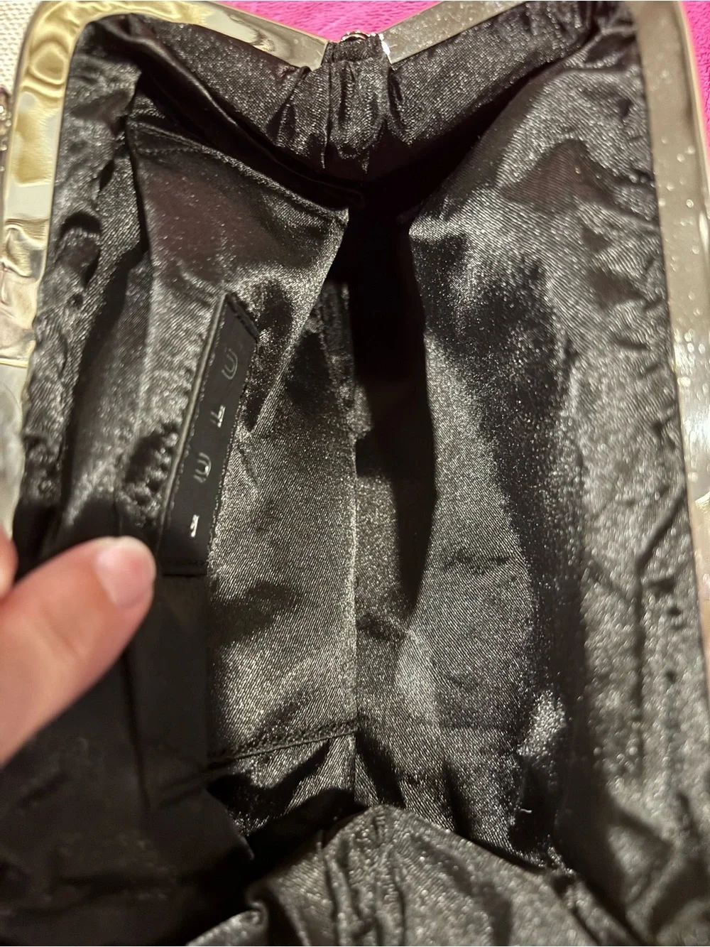 Elegant Black Beaded Evening Clutch with Chain
